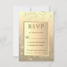 Elegante Relieve metalizado dorado de lujo Invitac