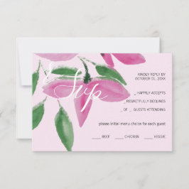 Tarjeta De Confirmación De Asistencia Elegante Romántico Flores Silvestres Rosa