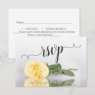 Tarjeta De Confirmación De Asistencia Elegante Rosa Amarillo Mantequilla Espejo Boda