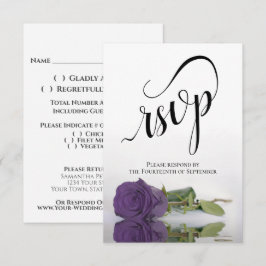 Tarjeta De Confirmación De Asistencia Elegante Rosa Boda Amethyst Amethyst Purple