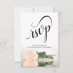 Tarjeta De Confirmación De Asistencia Elegante Rosa Boda de Ivory Peach