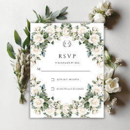 Tarjeta De Confirmación De Asistencia Elegante Rosa Boda Jardín