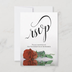 Tarjeta De Confirmación De Asistencia Elegante Rosa Boda Naranja De Aroma Larga