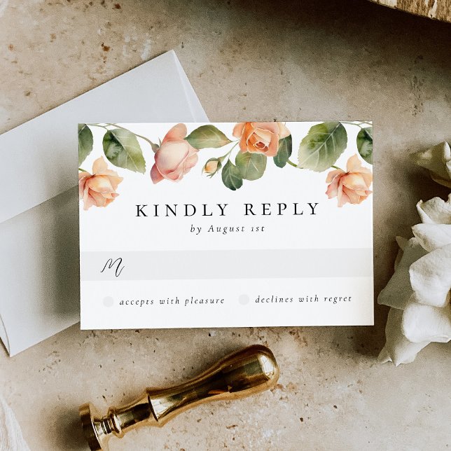 Tarjeta De Confirmación De Asistencia Elegante Rosa de Comida Boda R (Subido por el creador)