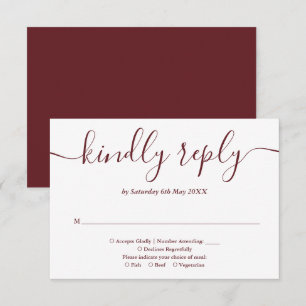 Tarjeta De Confirmación De Asistencia Elegante Rosa Modernista Script