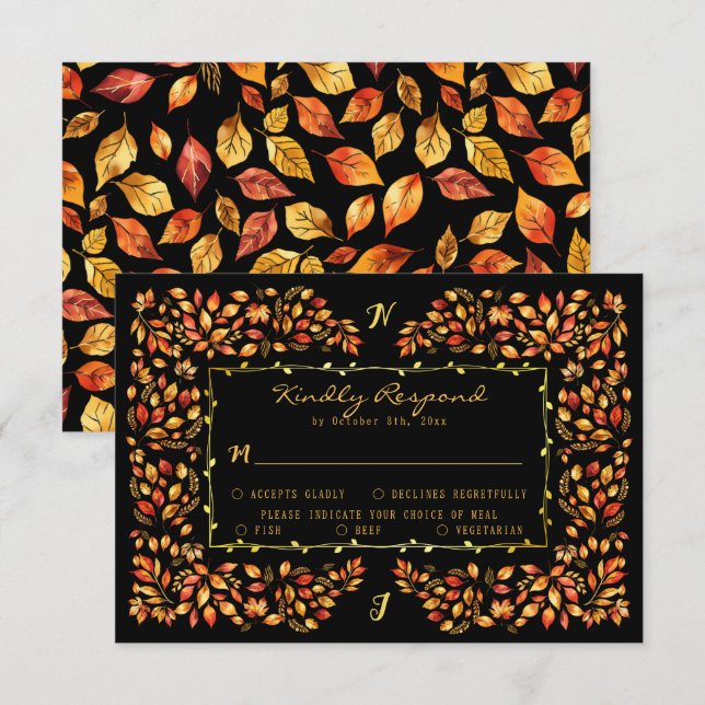 Tarjeta De Confirmación De Asistencia Elegante Rústico Terracota Cae Boda (Anverso / Reverso)