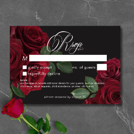 Tarjeta De Confirmación De Asistencia Elegante Sangre Sangre Roja Floral Sin Cena