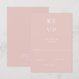 Tarjeta De Confirmación De Asistencia Elegante simple Boda minimalista moderno de Rubor