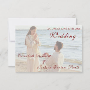 Tarjeta De Confirmación De Asistencia Elegante Simple Foto Minimal Romántico