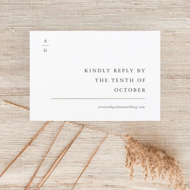 Tarjeta De Confirmación De Asistencia Elegante sitio web moderno de Bodas blancos y negr (Subido por el creador)