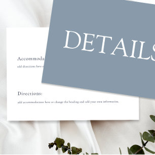 Tarjeta De Confirmación De Asistencia Elegante tarjeta de Boda azul y blanco