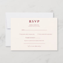 Elegante Tarjeta de Boda Minimalista de Cereza y V