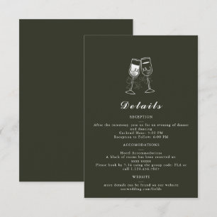 Tarjeta De Confirmación De Asistencia Elegante tarjeta de detalles de Boda verde de made