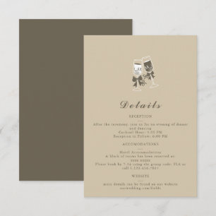 Tarjeta De Confirmación De Asistencia Elegante tarjeta de detalles del Boda verde arena