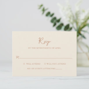 Tarjeta De Confirmación De Asistencia Elegante Tierra Neutra Boda moderno