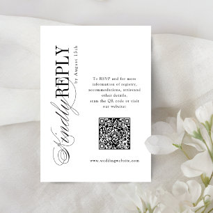 Tarjeta De Confirmación De Asistencia Elegante tipografía atemporal Simple código QR bod