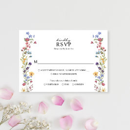 Tarjeta De Confirmación De Asistencia Elegante y caprichosa Boda Jardín de Flores Silves