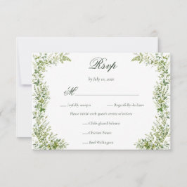 Tarjeta De Confirmación De Asistencia Elegante y delicada comida botánica para boda