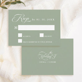 Tarjeta De Confirmación De Asistencia Elegante y Delicado Sage Green