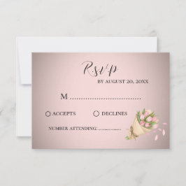 Tarjeta De Confirmación De Asistencia Elegante y elegante Boda de buquet de tulipanes ro