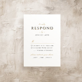 Tarjeta De Confirmación De Asistencia Elegante y elegante Boda de lujo