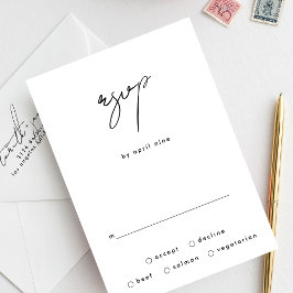 Tarjeta De Confirmación De Asistencia Elegante y elegante nombres personalizados Boda bl