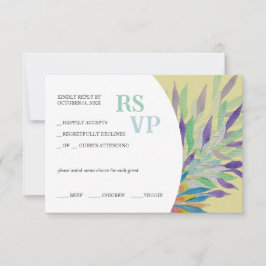 Tarjeta De Confirmación De Asistencia Elegante y hermosa acuarela morada floral