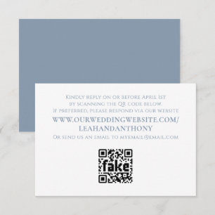Tarjeta De Confirmación De Asistencia Elegante y moderno código QR azul turbio