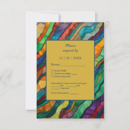 Tarjeta De Confirmación De Asistencia Elegante y opulenta boda africana de destino