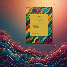 Tarjeta De Confirmación De Asistencia Elegante y opulenta boda africana de destino