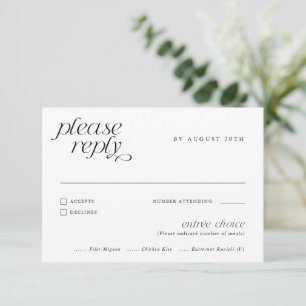 Tarjeta De Confirmación De Asistencia Elegante y sencilla selección de Bodas