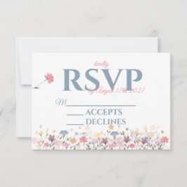 Tarjeta De Confirmación De Asistencia Elegante y Simple Tema Floral
