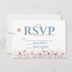 Tarjeta De Confirmación De Asistencia Elegante y Simple Tema Floral