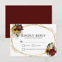 Elegantes florales otoñales y Boda de cuadros geom