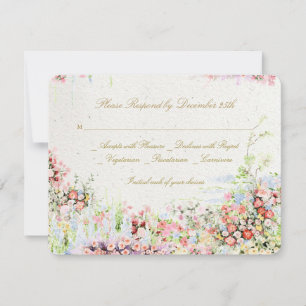 Tarjeta De Confirmación De Asistencia elegantes florales románticos río château boda
