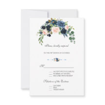 Elegantes flores de oro azul marino Rubor Flor