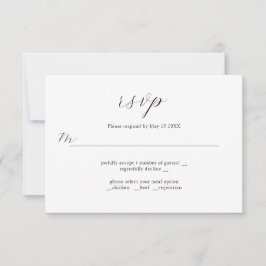 Tarjeta De Confirmación De Asistencia Elegantes iniciales Refinado Diseño Boda Tarjeta R