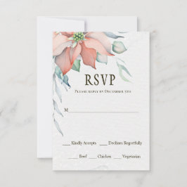 Tarjeta De Confirmación De Asistencia Elegantes Navidades de invierno acuarela floral