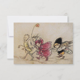 Tarjeta De Confirmación De Asistencia “Elfos” Arte de hadas de Arthur Rackham