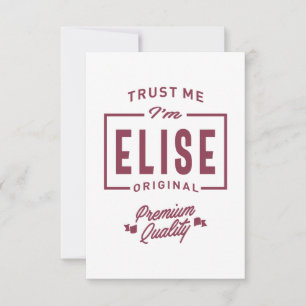 Tarjeta De Confirmación De Asistencia Elise nombre personalizado regalo de cumpleaños