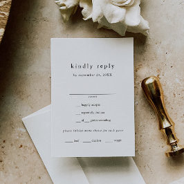 Tarjeta De Confirmación De Asistencia EMELIA Moderno Boho Limpio Boda único Minimalista