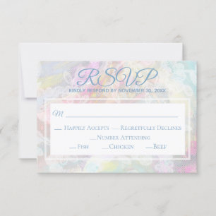 Tarjeta De Confirmación De Asistencia *~* Encaje Blanco Floral Vintage Romántico Boda