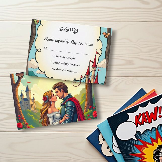 Tarjeta De Confirmación De Asistencia Encantado Bosque Woodland Castle Fairytale Boda (Subido por el creador)