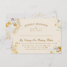 Tarjeta De Confirmación De Asistencia encantadora web de boda en línea de guirnaldas bot