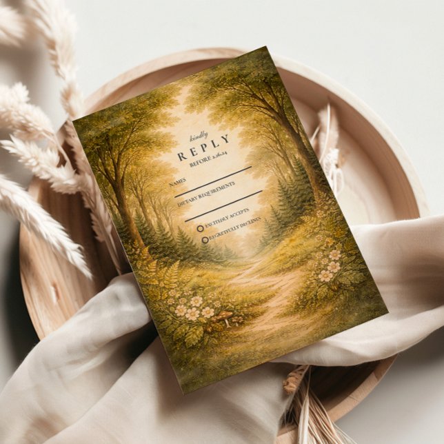 Tarjeta De Confirmación De Asistencia Enchanted Forest Path Wedding (Subido por el creador)