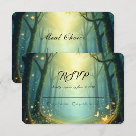 Tarjeta De Confirmación De Asistencia Enchanted Sunlit Summer Grove Wedding