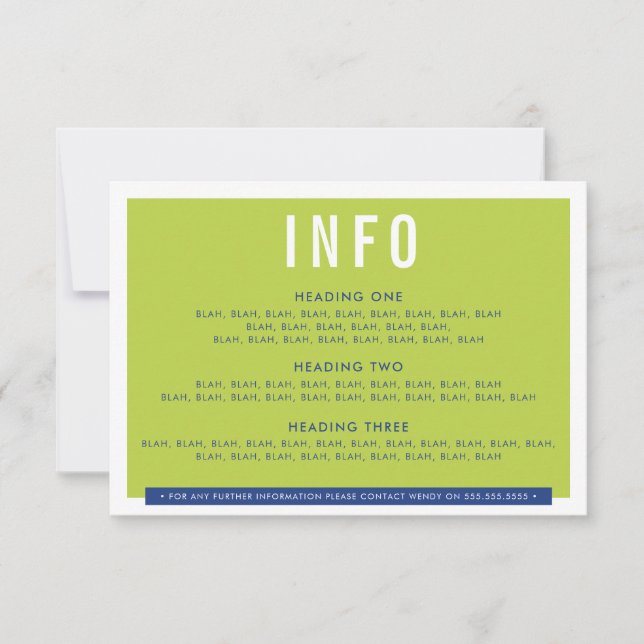 Tarjeta De Confirmación De Asistencia ENCLOSURE DETAIL diversión negrita bloques lime az (Anverso)