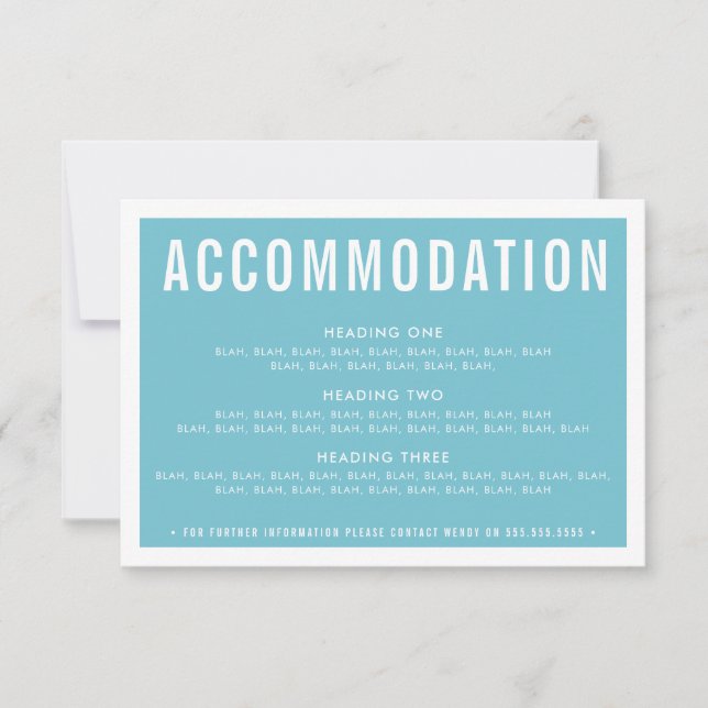 Tarjeta De Confirmación De Asistencia ENCLOSURE DETAIL INFO azul turquesa moderno (Anverso)