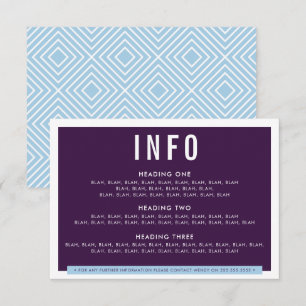 Tarjeta De Confirmación De Asistencia ENCLOSURE DETAILES bloque divertido eggplant azul 