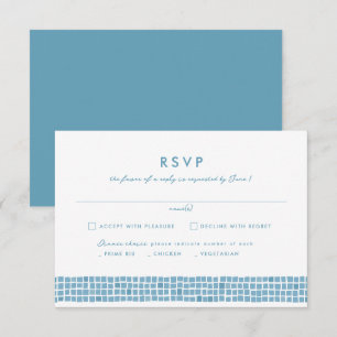 Tarjeta De Confirmación De Asistencia Enfoque en mosaico de la boda de destino simple y